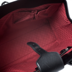 Gucci Black Leather Carry On Buckle Weekender Bag