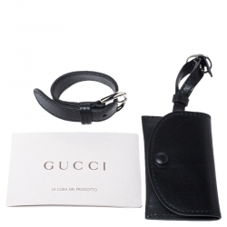 Gucci Black Leather Carry On Buckle Weekender Bag