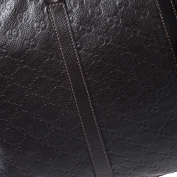 Pre Owned Gucci Dark Brown Guccissima Leather Laptop Bag