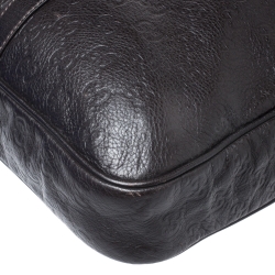 Pre Owned Gucci Dark Brown Guccissima Leather Laptop Bag