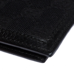Gucci Black GG Canvas and Leather Bifold Wallet