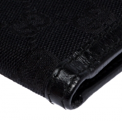 Gucci Black GG Canvas and Leather Bifold Wallet