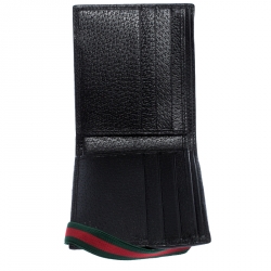 Gucci Leather Money Clip With Web in Black for Men