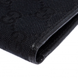 Gucci Black Canvas Web Elastic Money Clip Wallet