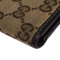 Gucci Beige GG Canvas Web Bifold Wallet