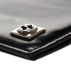 Gucci Black Patent Leather Money Clip Wallet