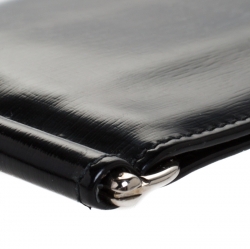 Gucci Black Patent Leather Money Clip Wallet