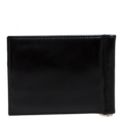 Gucci Black Patent Leather Money Clip Wallet