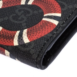 Gucci Grey GG Supreme Canvas Kingsnake Print Bifold Wallet