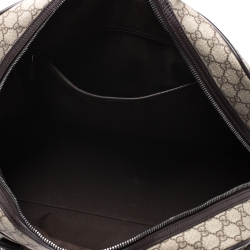 Gucci Brown GG Supreme Canvas Web Weekender Bag