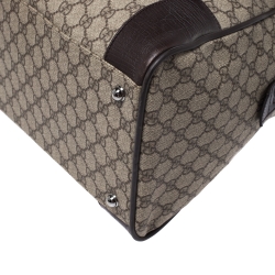Gucci Brown GG Supreme Canvas Web Weekender Bag
