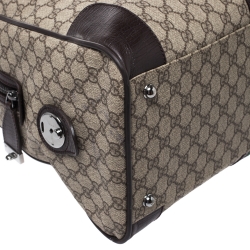 Gucci Brown GG Supreme Canvas Web Weekender Bag
