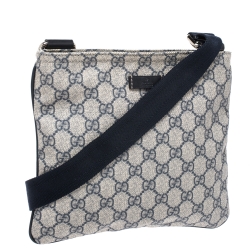 Gucci Navy Blue GG Supreme Coated Canvas Messenger Bag