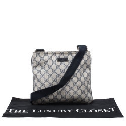 Gucci Navy Blue GG Supreme Coated Canvas Messenger Bag
