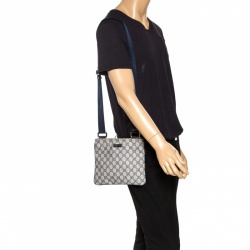 Gucci Navy Blue GG Supreme Coated Canvas Messenger Bag