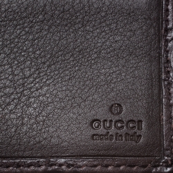 Gucci Dark Brown Guccissima Leather Web Bifold Wallet