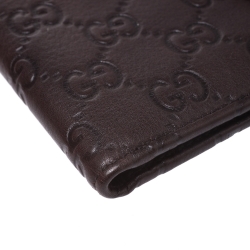 Gucci Dark Brown Guccissima Leather Web Bifold Wallet