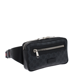 Gucci Black GG Supreme Canvas Belt Bag