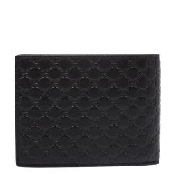 Gucci Dark Brown Micro Guccissima Leather Bifold Wallet