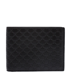 Gucci Dark Brown Micro Guccissima Leather Bifold Wallet