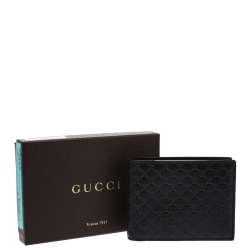 Gucci Dark Brown Micro Guccissima Leather Bifold Wallet
