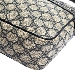 Gucci Black/Navy Blue GG Supreme Canvas Messenger Bag