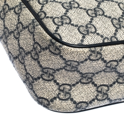 Gucci Black/Navy Blue GG Supreme Canvas Messenger Bag