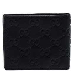 Gucci Black Guccissima Leather Bifold Wallet