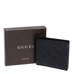 Gucci Black Guccissima Leather Bifold Wallet