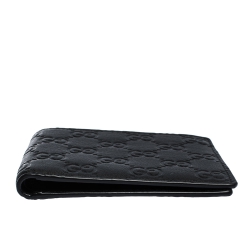 Gucci Black Guccissima Leather Bifold Wallet