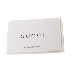 Gucci White Leather Logo Print Zip Pouch