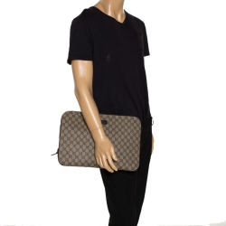 Gucci Beige/Brown GG Supreme Canvas Portfolio