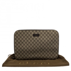 Gucci Beige/Brown GG Supreme Canvas Portfolio