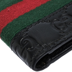 Gucci Black Guccissima Leather Web Bifold Wallet