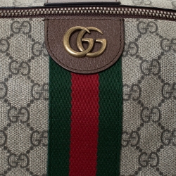 مملوكة مسبقًا Gucci Beige GG Supreme Canvas Ophidia Web Toiletry Pouch