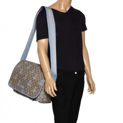 Gucci Beige/Blue GG Supreme Canvas and Leather Zoo Birds Messenger Bag