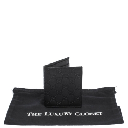 Gucci Black Guccissima Leather Bifold Wallet