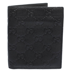 Gucci Black Guccissima Leather Bifold Wallet