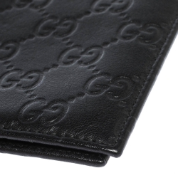 Gucci Black Guccissima Leather Bifold Wallet