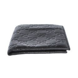 Gucci Black Guccissima Leather Bifold Wallet