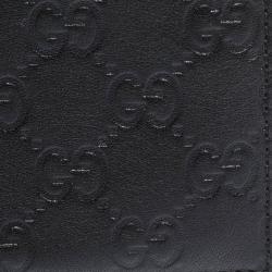 Gucci Black Guccissima Leather Bifold Wallet
