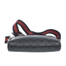 Pre Owned Gucci Black GG Supreme Canvas Small Messenger Bag