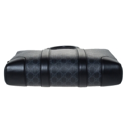 Gucci Black/Grey GG Supreme Canvas and Leather Briefcase