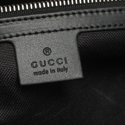 Gucci Black GG Supreme Canvas and Leather Carry On Duffle Bag