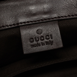Pre Owned حافظة ملفات غوتشي جلد غوتشيسيما بنية داكنة