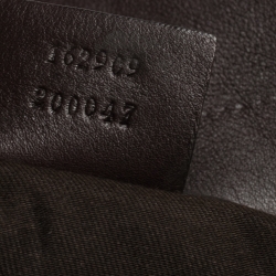 Pre Owned حافظة ملفات غوتشي جلد غوتشيسيما بنية داكنة