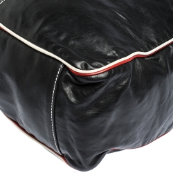 Gucci Black Leather Vintage Weekender Bag