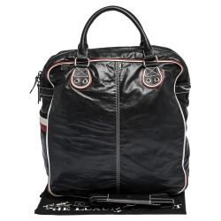 Gucci Black Leather Vintage Weekender Bag