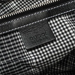 Gucci Black Leather Vintage Weekender Bag