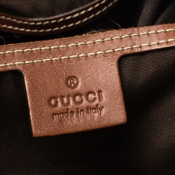 Gucci Ivory/Brown GG Supreme Canvas and Leather Large Web Carry On Duffel Bag